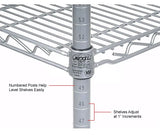 Nexel® 4 Shelf Truck, Chrome, 72"W x 24"D x 69"H, Polyurethane Stem Casters, 4 Swivel, 2 Brake