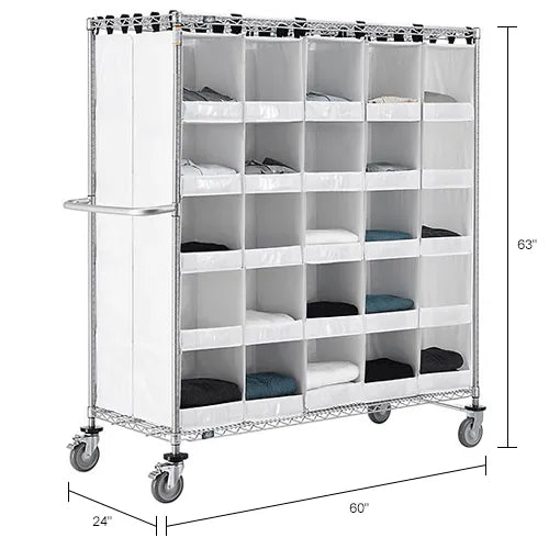 Nexel® Stock Picking Truck, Back To Back, 50 Cells, 60"L x 24"W x 69"H, White