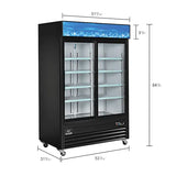 Nexel® Merchandiser Refrigerator, 2 Glass Doors, 45 Cu. Ft.