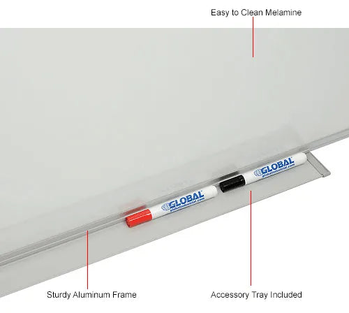 Global Industrial™ Melamine Dry Erase Whiteboard - 96"W x 48"H - Double Sided