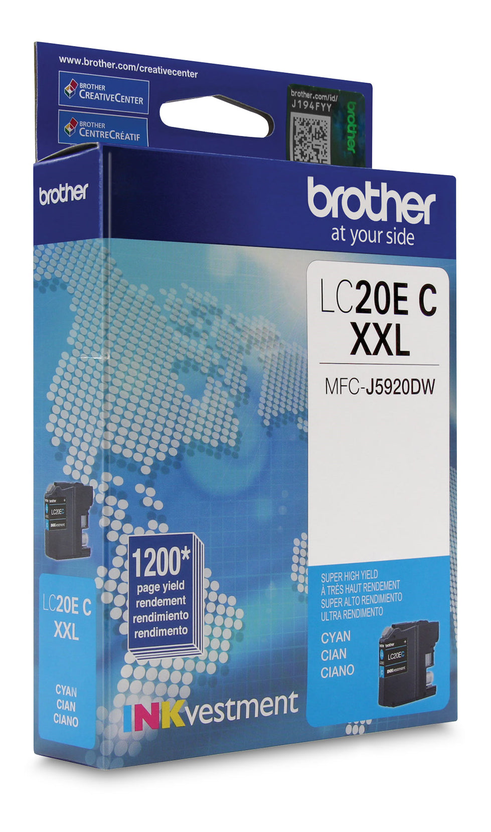Brother LC20E Cyan Ink, INKvestment Super High Yield (LC20ECS)