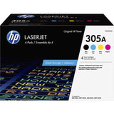 HP 305A Black/Cyan/Magenta/Yellow Quad LaserJet Toner Cartridge