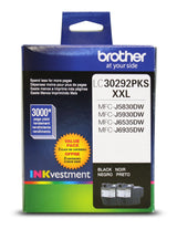 Brother Black Ink Cartridges, Super High Yield, 2 Pack (LC30292PKS)