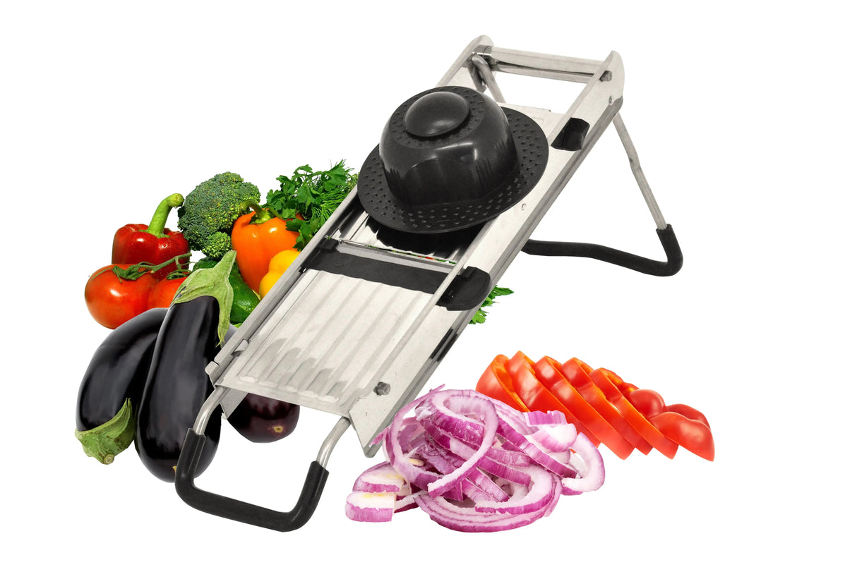 Mandoline professionnelle inox avec lames interchangeables