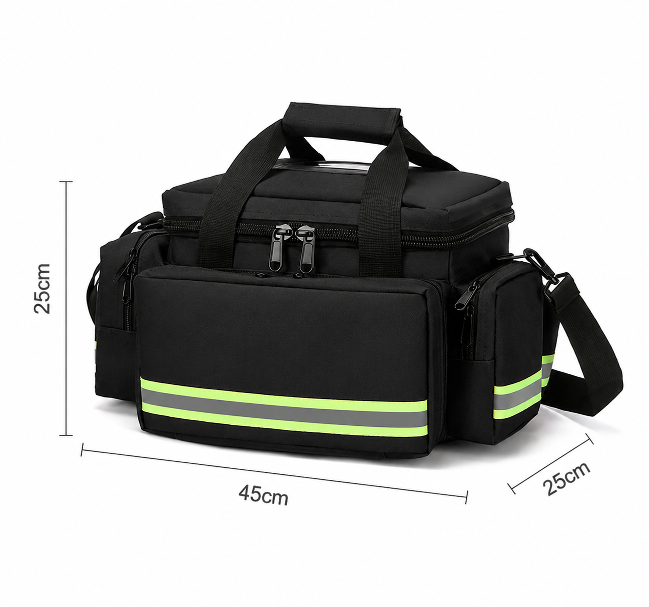 Medium EMS Trauma Response Bag with Reflective Stripes, Empty