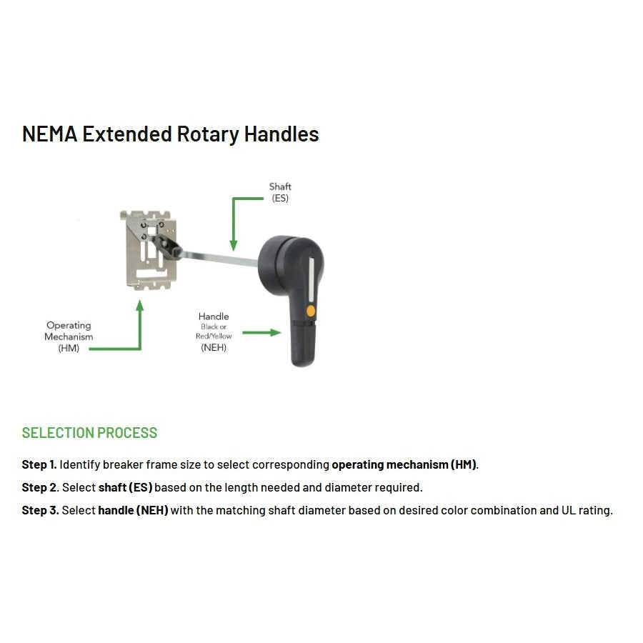 Black Extended Rotary Handle For M3 to M6 | NEH3B2