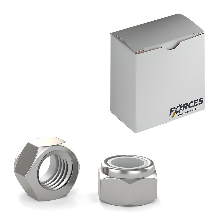 1/4"-20 Hex Waxed Nylon Insert Lock Nut (NM/NE) Series - Stainless Steel 18-8