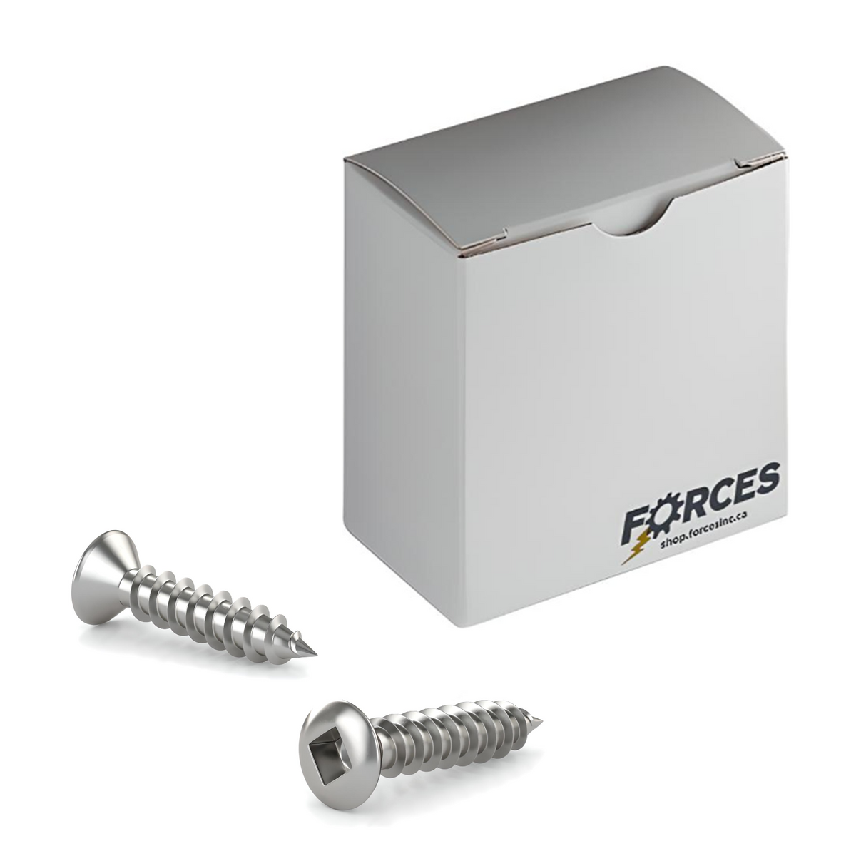 #4 x 3/4" Metal Screw Oval Head Square Drive Type A Point - Stainless Steel 18-8