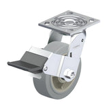 ElastiSoft Gray Caster 5" x 2" Swivel Trailing Wheel Brake (WK) 350 lbs Roller Bearing P21 Series