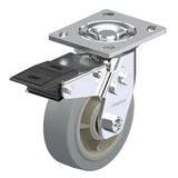 ElastiSoft Gray Caster 8" x 2" Swivel Total Lock Brake (TB) 600 lbs Roller Bearing P21 Series