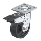 Polypropylene Black Caster 6" x 2" Swivel Total Lock Brake (TB) 700 lbs Roller Bearing P21 Series