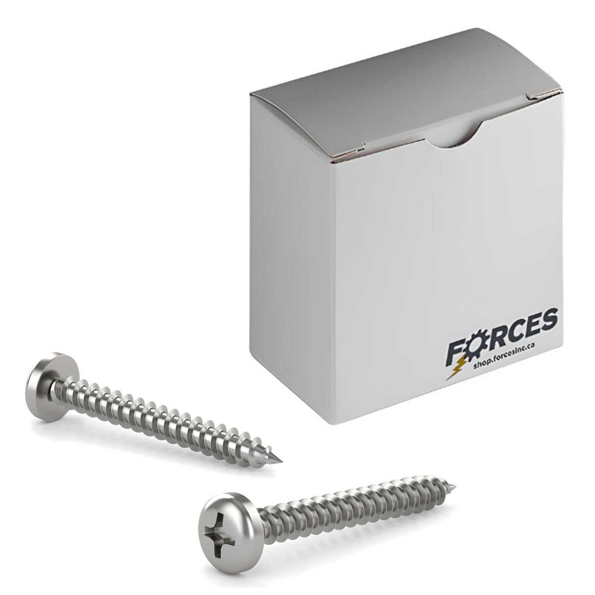 #14 x 2" Metal Screw Pan Head Phillips Drive Type A Point - Stainless Steel 18-8