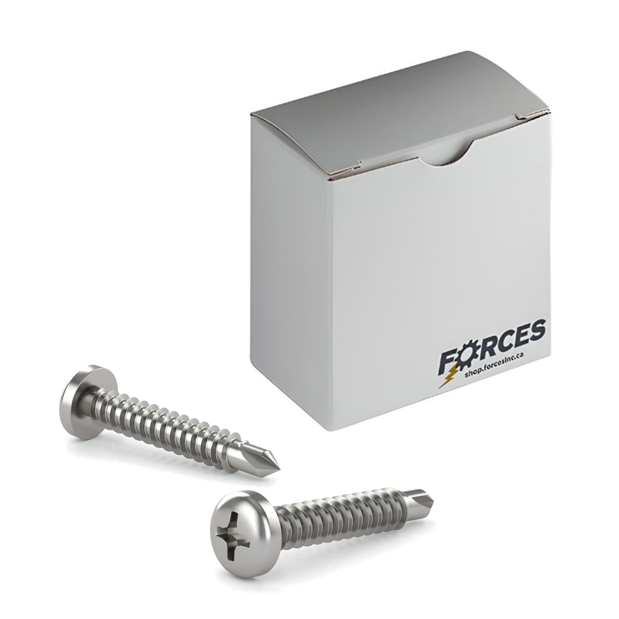 #12 x 2" Metal Screw Pan Head Phillips Drive #3 Self-Drilling Point - Stainless Steel 410H