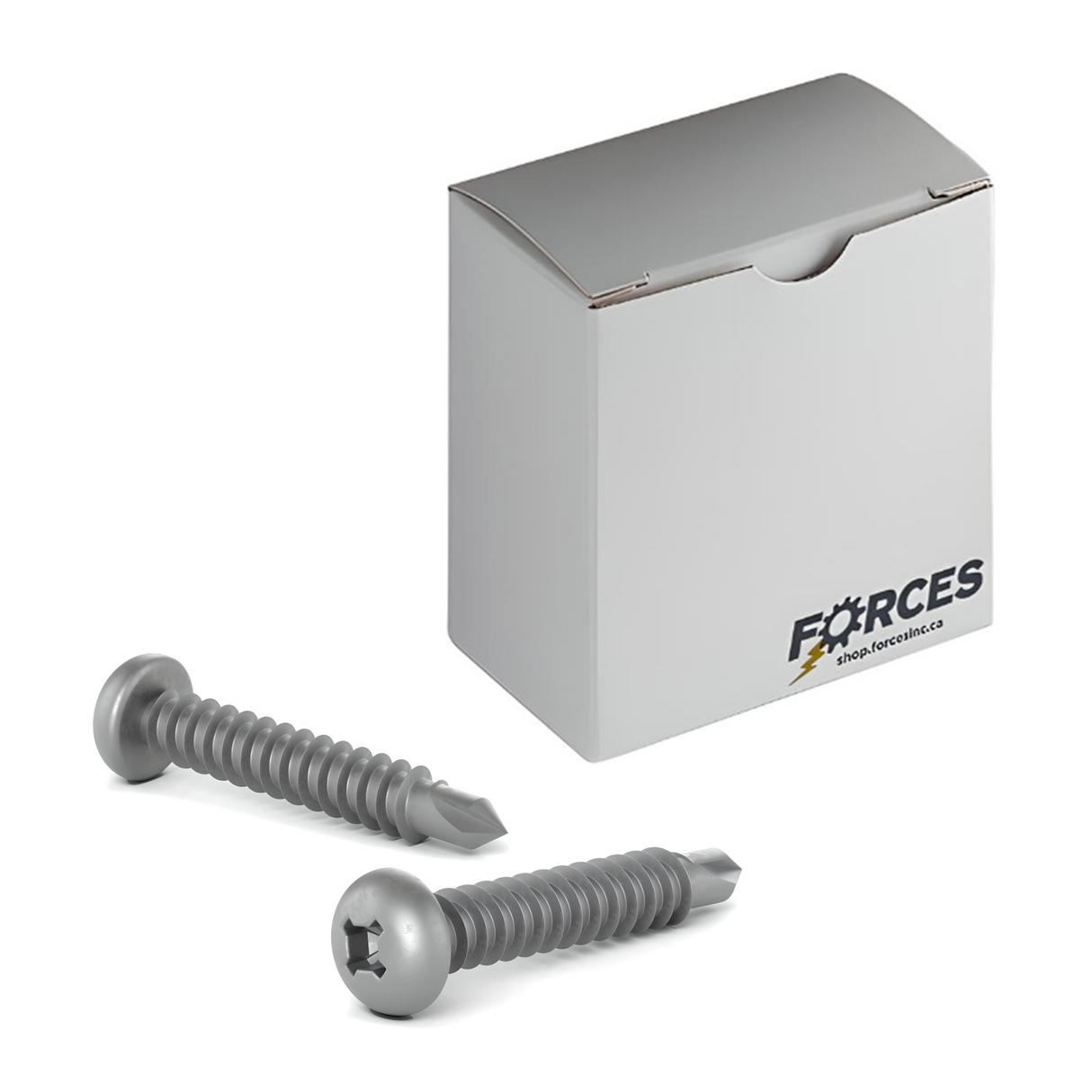 #8 x 3/4" Metal Screw Pan Head Quadrex Drive Self-Drilling Point - Steel Silver RUSPERT