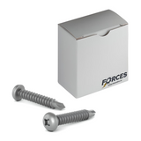 #8 x 3/4" Metal Screw Pan Head Quadrex Drive Self-Drilling Point - Steel Silver RUSPERT