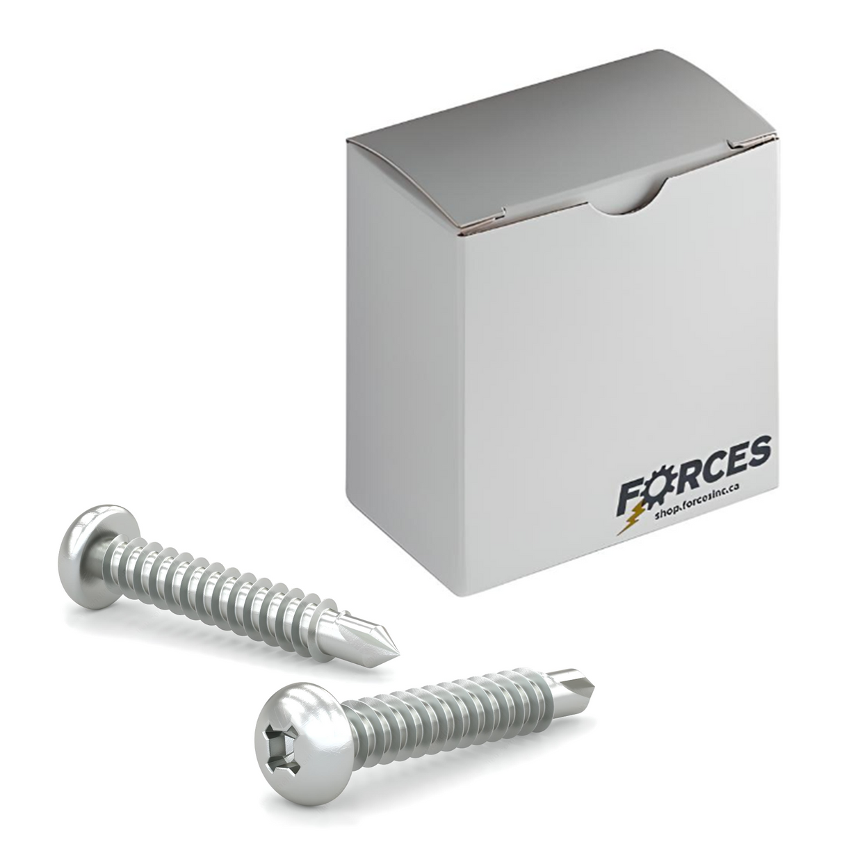 #8 x 1" Metal Screw Pan Head Quadrex Drive Self-Drilling Point - Zinc