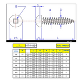 #10 x 1-1/2" Metal Screw Pan Head Square Drive Type A Point - Stainless Steel 18-8