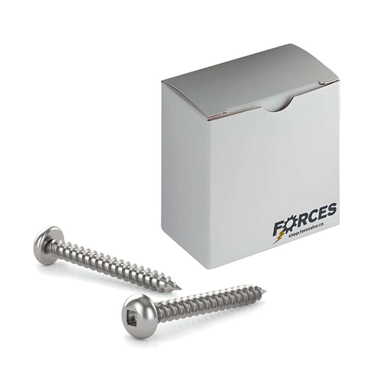 #8 x 7/8" Metal Screw Pan Head Square Drive Type A Point - Stainless Steel 18-8