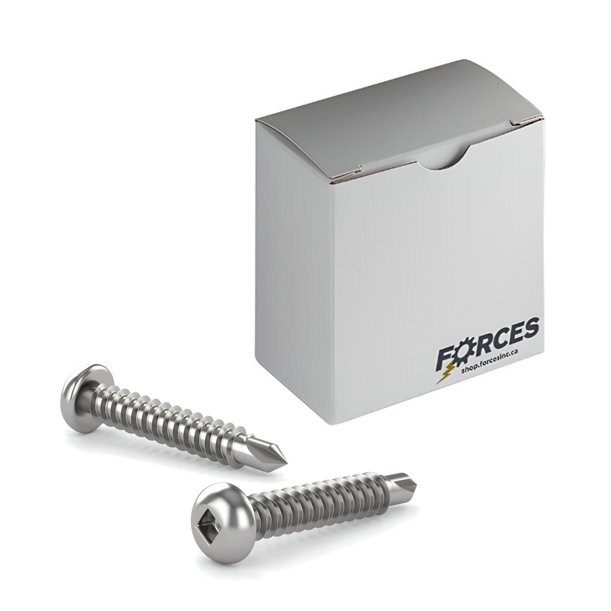 #10 x 2" Metal Screw Pan Head Square Drive #3 Self-Drilling Point - Stainless Steel 410H