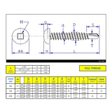 #8 x 1-1/4" Metal Screw Pan Head Square Drive Self-Drilling Point - Zinc