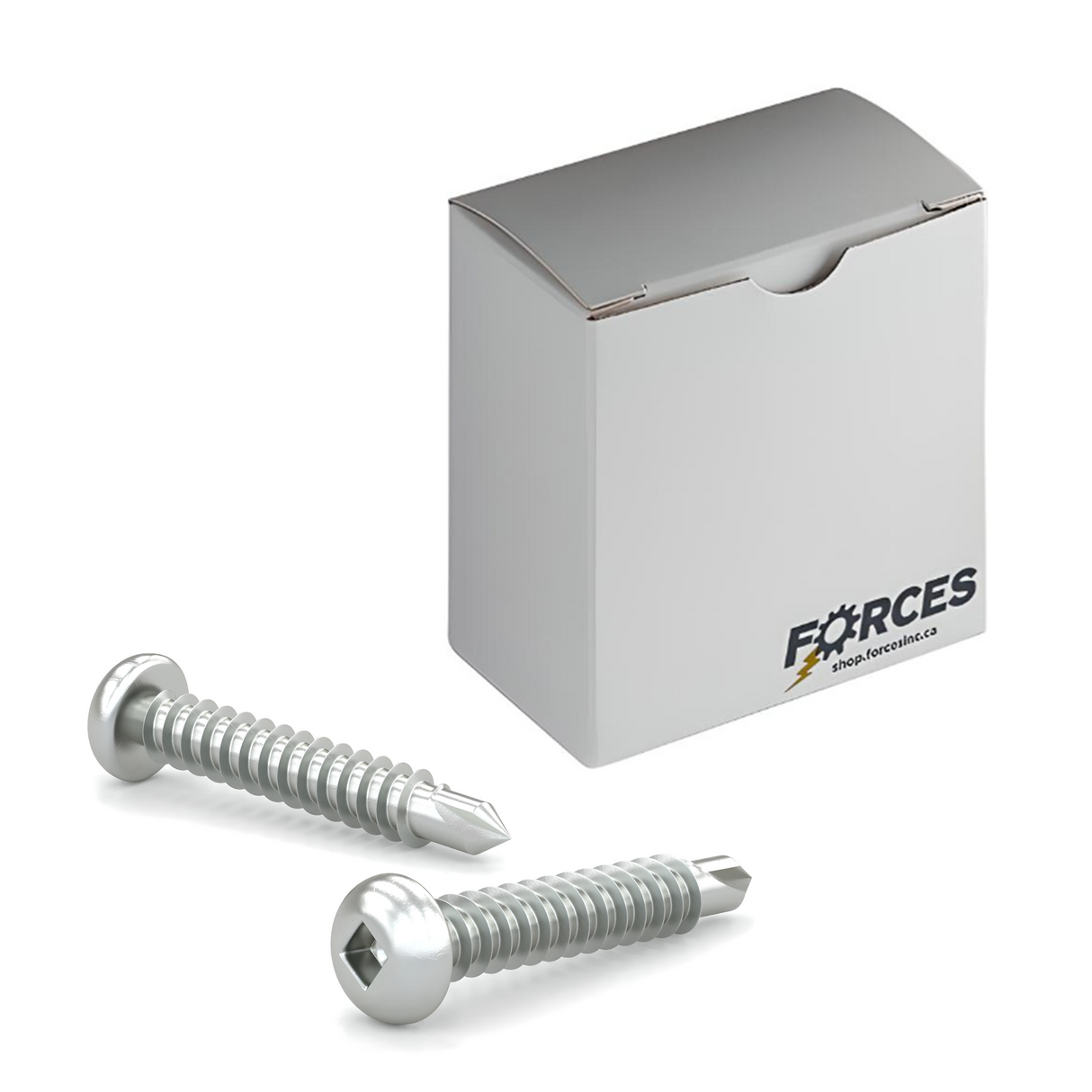 #8 x 1/2" Metal Screw Pan Head Square Drive Self-Drilling Point - Zinc