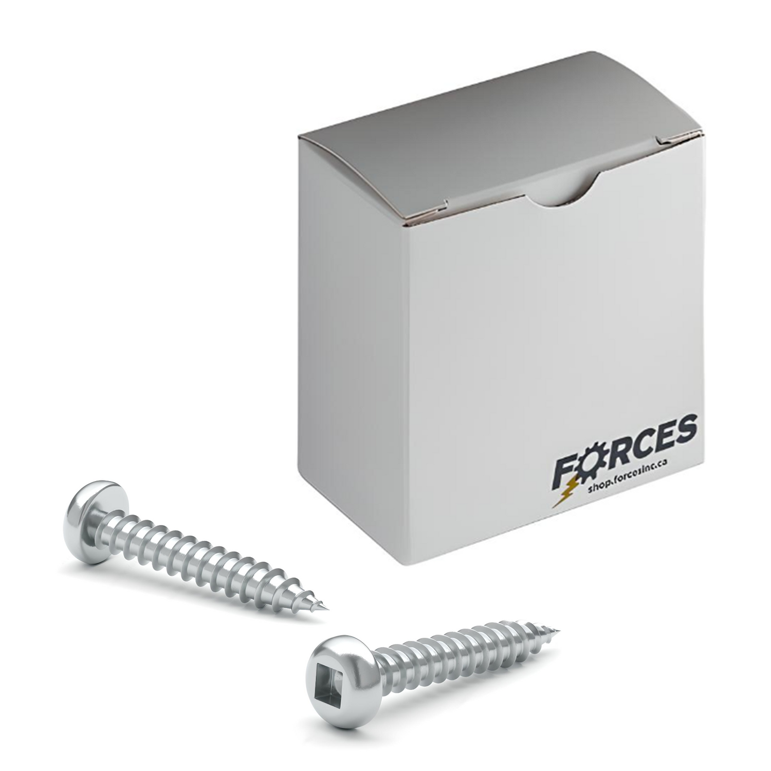 #7 x 1/2" Metal Screw Pan Head Square Drive Type S Point - Zinc