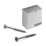 #8 x 1-3/4" Wood Screws Flat Head W/ Nibs Quadrex Drive Coarse Thread Double Cut Point Plain Steel