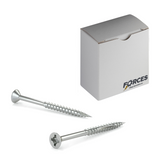 #8 x 2-1/4" Wood Screws Flat Head W/ Nibs Quadrex Drive Coarse Thread Double Cut Point Zinc