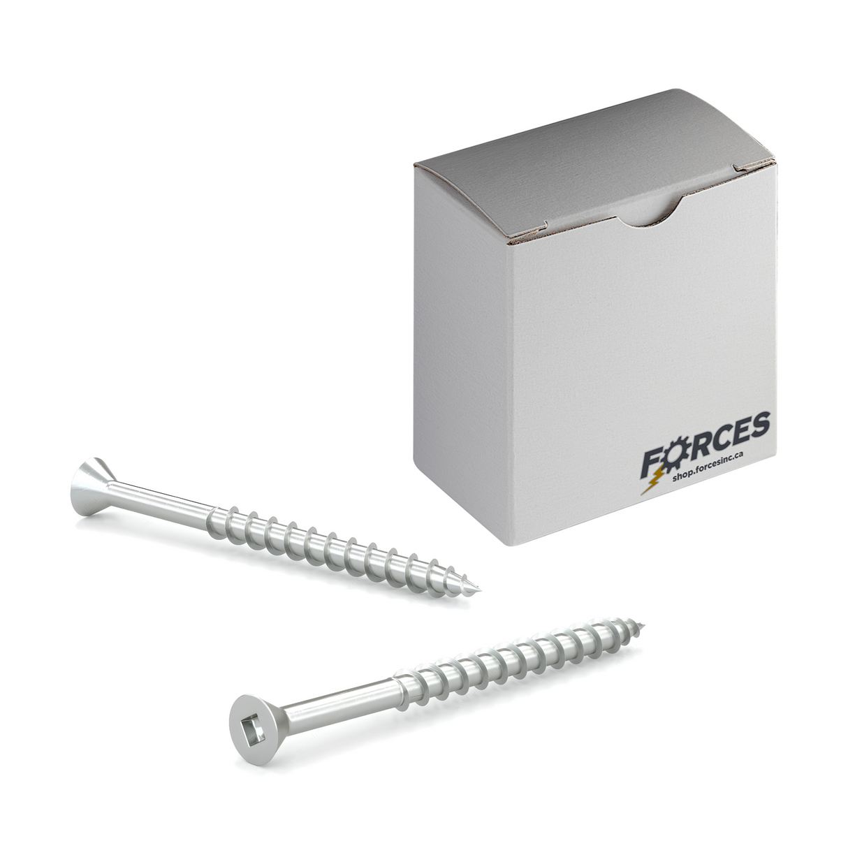 #8 x 2-1/4" Wood Screws Flat Head Square Drive Coarse Thread Regular Point Zinc