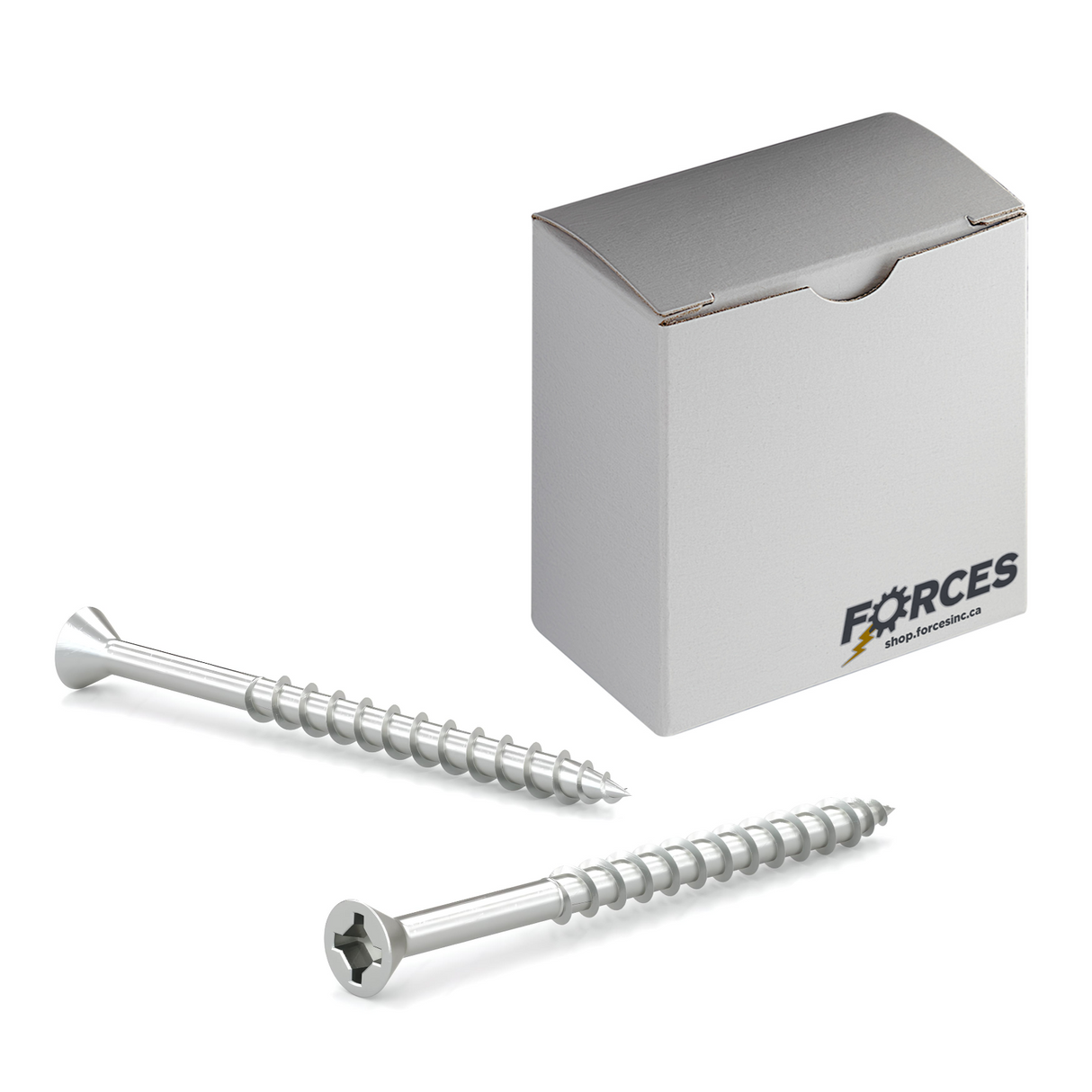 #8 x 1-1/8" Wood Screws Flat Head Quadrex Drive Coarse Thread Regular Point Zinc