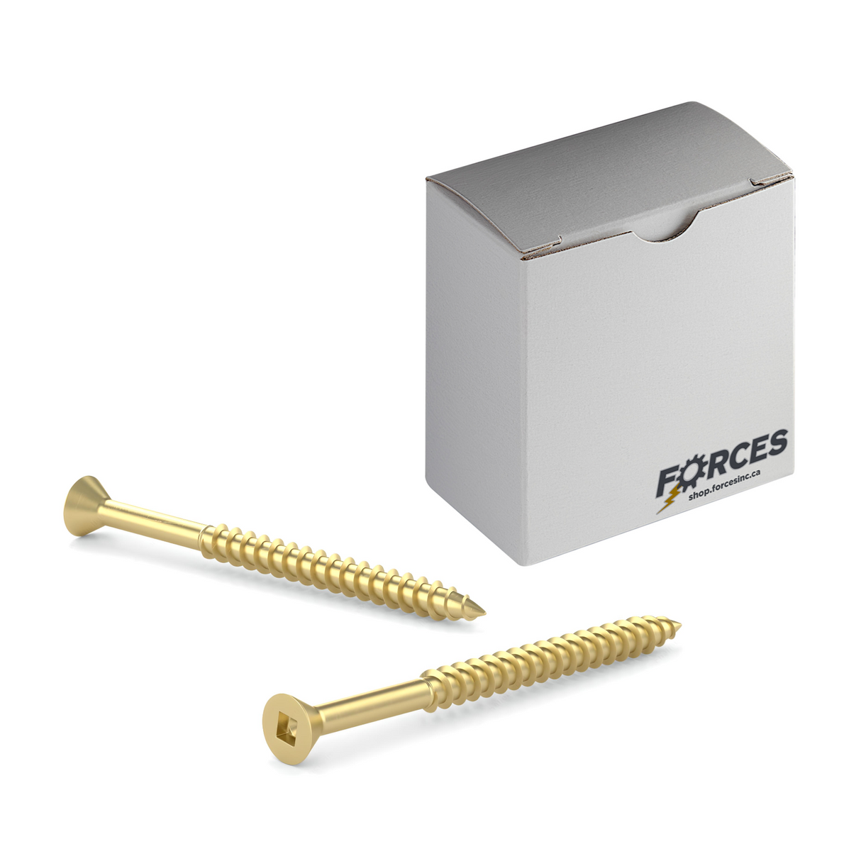 #10 x 2" Wood Screws Flat Head Square Drive Twinfast Thread Regular Point Solid Brass