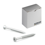 #6 x 1-3/4" Wood Screws Flat Head W/ Nibs Quadrex Drive Coarse Thread Regular Point Zinc
