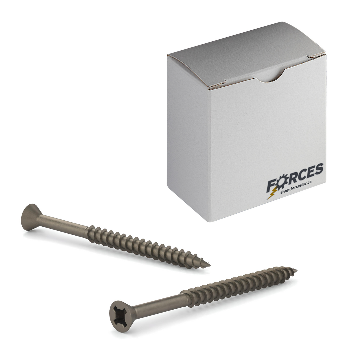 #8 x 2" Wood Screws Flat Head Quadrex Drive Coarse Thread Regular Point Plain Steel