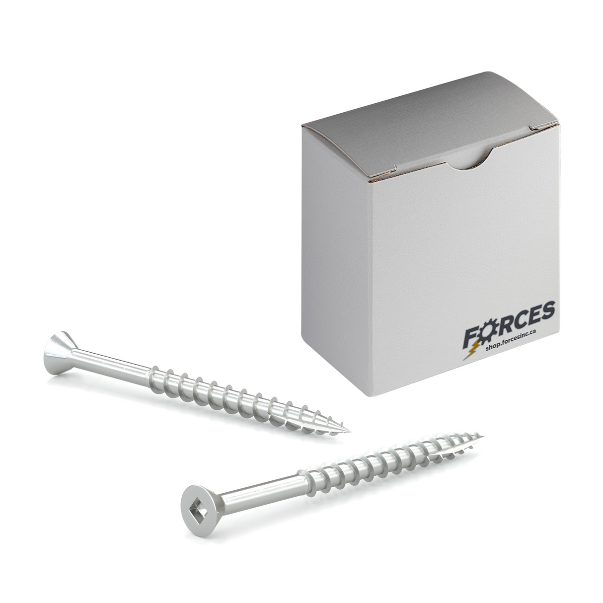 #10 x 3-1/2" Wood Screws Flat Head W/ Nibs Square Drive Coarse Thread Type 17 Point Zinc