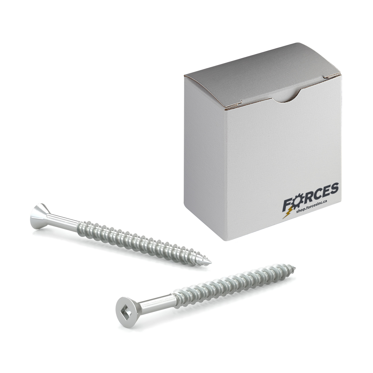 #8 x 1" Wood Screws Flat Head W/ Nibs Square Drive Hi-Low Thread Regular Point Zinc