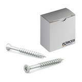 #8 x 2" Wood Screws Flat Head W/ Nibs Quadrex Drive Coarse Thread Type 17 Point Zinc