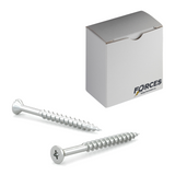 #8 x 1-3/4" Wood Screws Flat Head W/ Nibs Quadrex Drive Coarse Thread Regular Point Zinc