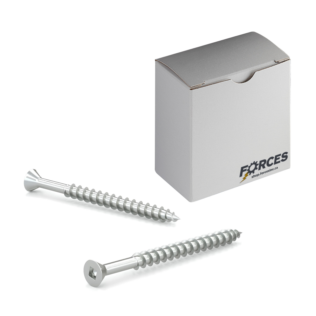 #6 x 1-1/8" Wood Screws Flat Head W/ Nibs Square Drive Coarse Thread Regular Point Zinc