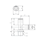Push to Connect Run Tee 5/16" Tube x 3/8" NPT