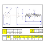 #8 x 2-1/2" Flooring Screws Plain Steel Hi-Low Thread