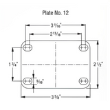 ElastiSoft Gray Caster 3-1/2" x 1-1/4" Swivel 250 lbs Delrin® Bearing P12 Series