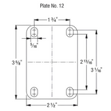 Neoprene Black Caster 3" x 1" Swivel Total Lock Brake (TB) 175 lbs Precision Ball Bearing P7/7K