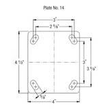 ElastiSoft Gray Caster 5" x 2" Rigid 350 lbs Delrin® Bearing P21X Series