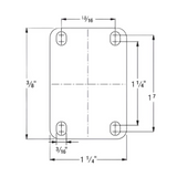 Neoprene Black Caster 2" x 1" Swivel 125 lbs Precision Ball Bearing P7/7K