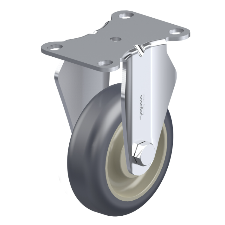 Polyurethane Grey Caster 4" x 1-1/4" Rigid 275 lbs Delrin® Bearing P12X Series