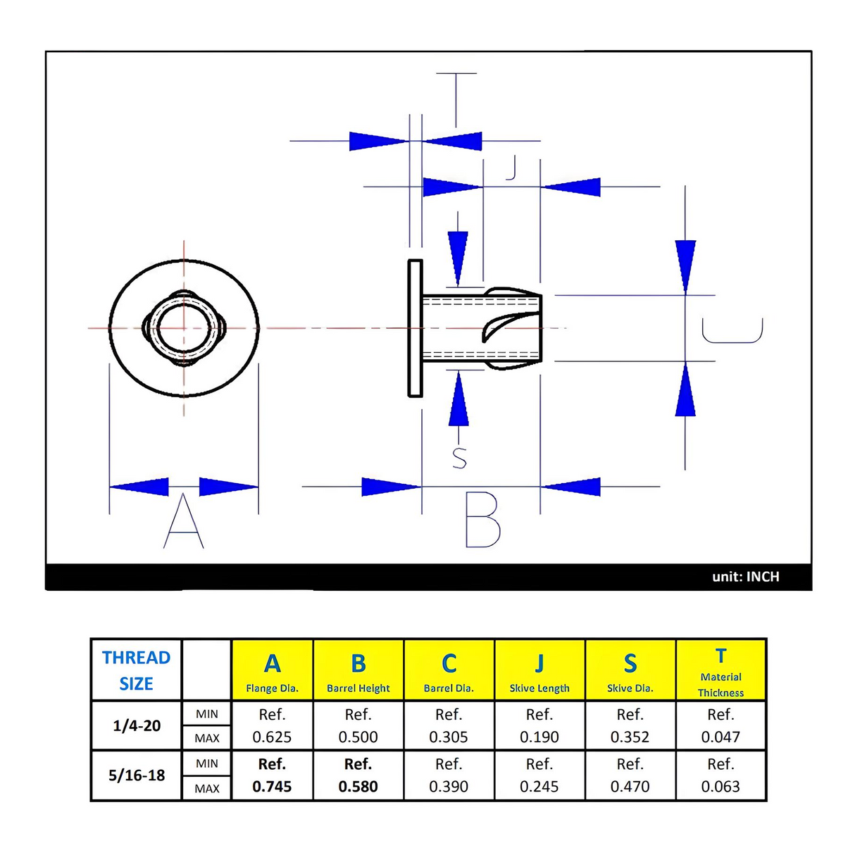Propeller T-Nut 3/8"-16 - Zinc Plated