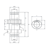 Bulkhead Union 12mm Tube Push to Connect - Polymer