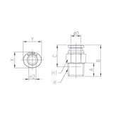 Push to Connect Straight Fitting 12mm Tube x 1/8" BSPT (R) Male