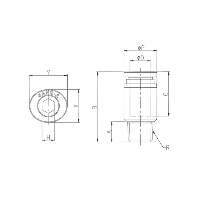 Push to Connect Straight Fitting (Round) 3/8" Tube x 1/8" NPT Male