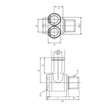Push to Connect Double Banjo 3/8" Tube x 3/8" NPT Male